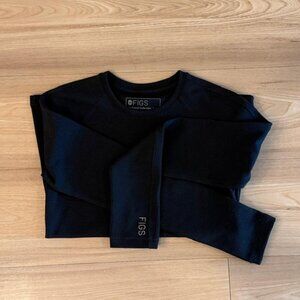 FIGS Black Waffle Longsleeve Underscrub XS